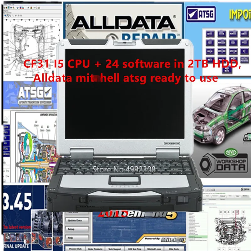 2024 Hot auto repair tutti i Software dati alldata 10.53 Mit.ch-ell atsg installa bene in Panasonic Toughbook CF31 CF-31 I5 CPU Touch