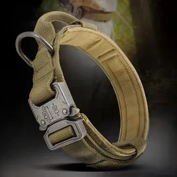 Tactical Nylon Dog Collar with Metal Buckle – Breathable Training Collar for Medium & Large Dogs 1
