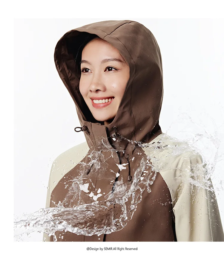 Jacket Women Mid-Length Jacket Sleeves Loose-Fit Waterproof Oil-Resistant Stain-Resistant New Autumn Hooded Jacket