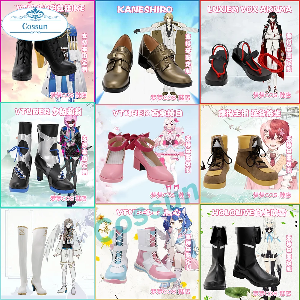 Stivali Hololive Vtuber Luxiem Luca Kaneshiro/Shirakami Fubuki/Kuzuha/Amamiya Kokoro/Nakiri Ayame/ Vox Akuma/Ike/ Cosplay Sheos