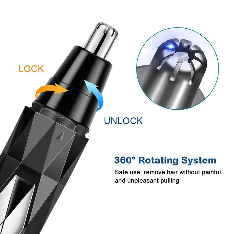 Men Electric Shaving Nose Ear Trimmer Safe Face Care Rechargeable Nose Hair Trimmer for Men Shaving Hair Removal Razor Beard 2