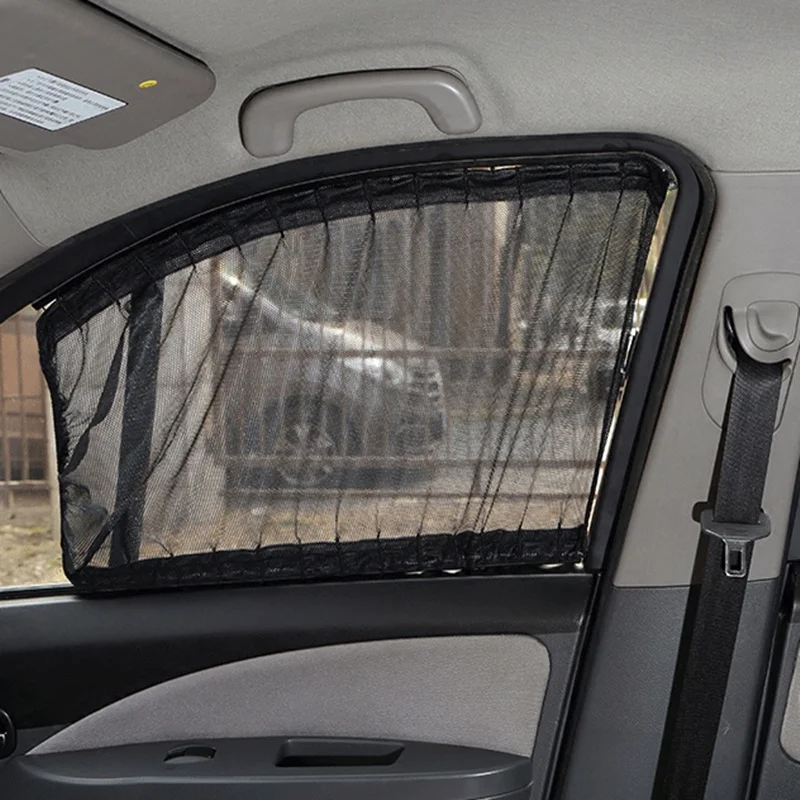 Monje segmento Hecho de Cortina de ventana retráctil de aluminio para ventanas delanteras y  traseras de coche, malla negra, paquete de 2 _ - AliExpress Mobile