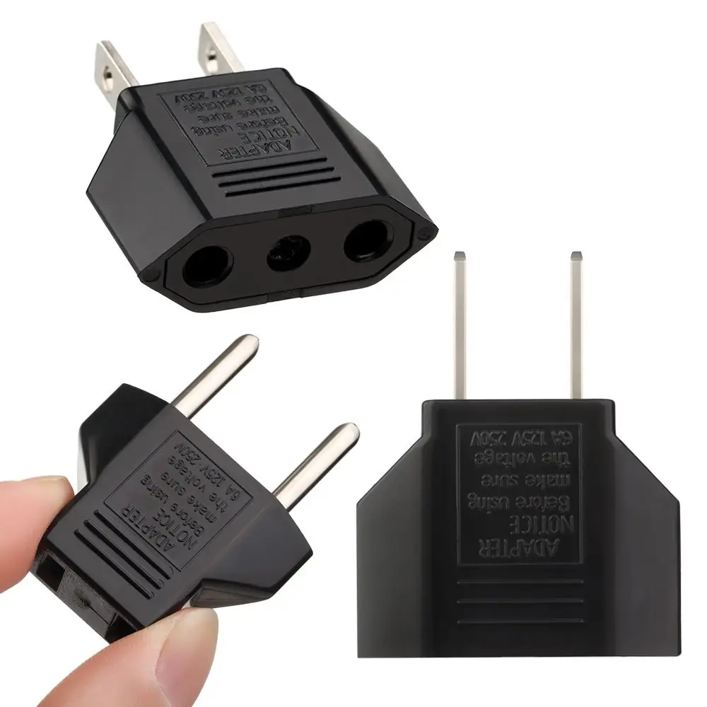 Plug Adapter 2 pin 4.0mm European EU To US plug Power Converter Electrical Socket Outlet US To EU American Travel Adapter 1PC