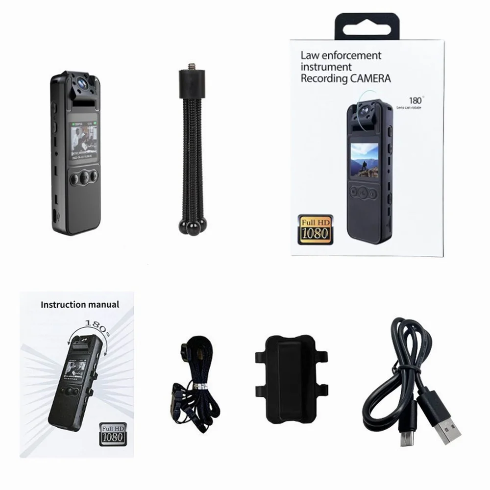 NEW 1080P HD Mini Camera Portable Digital Video Recorder BodyCam 180 Rotating In