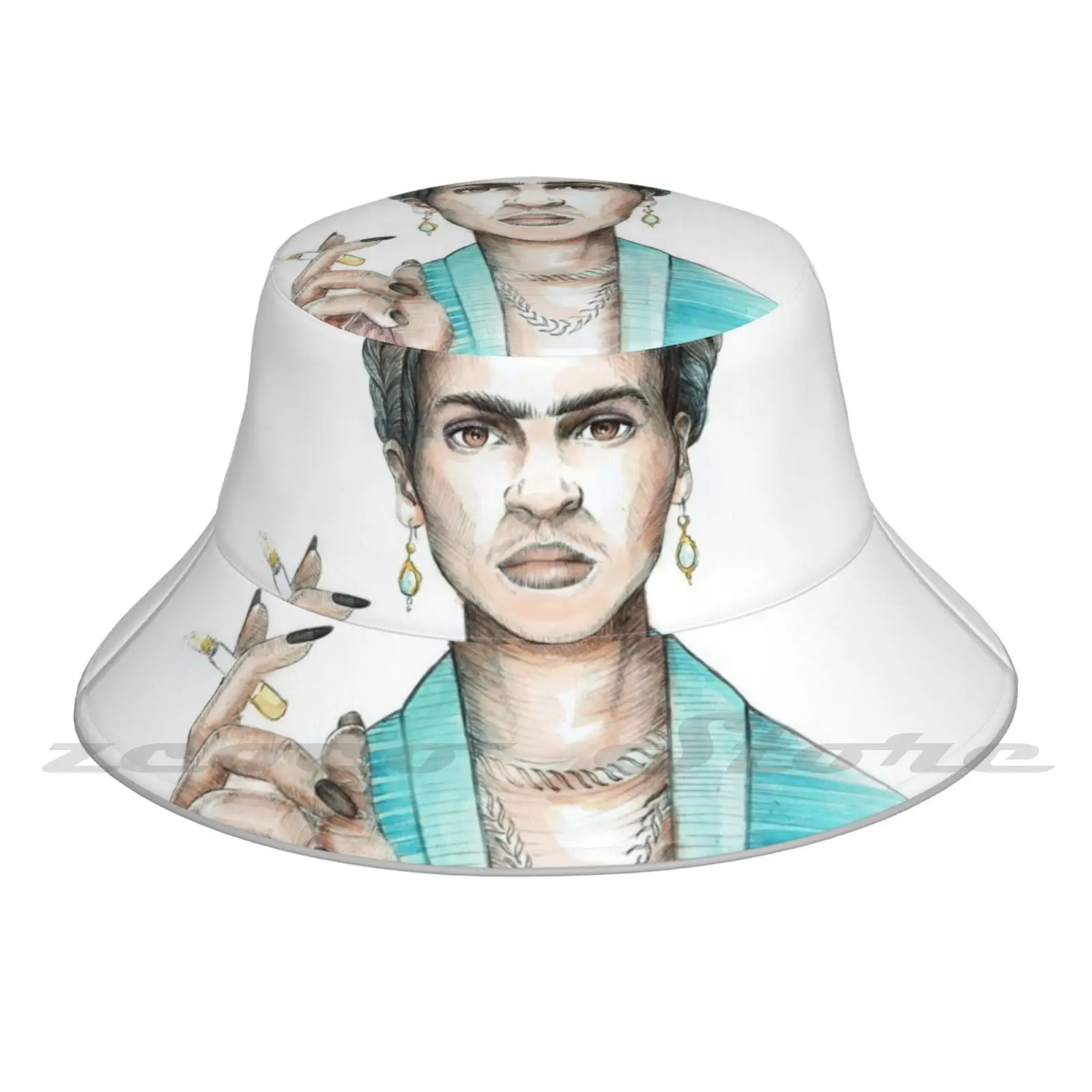 

Original Watercolor Painting Bucket Hat Fashion Soft Personalized Pattern Gift Cap Art Watercolor Painting Watercolor