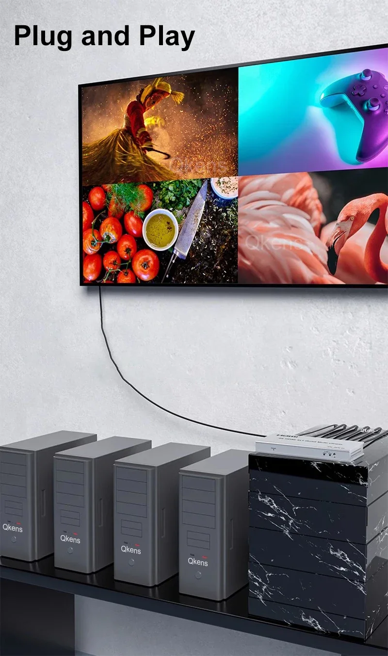 4K 60Hz HDMI 4x1 Quad Multi Viewer 2 4 in 1 Out HDMI Multiviewer Multi Mode Swit