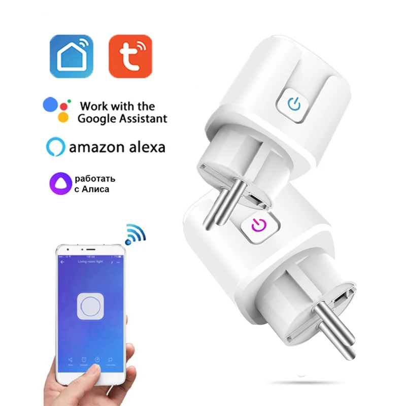 Smart Plug Smart Plug Outlet 16A Wifi / Zigbee 3.0 EU For Tuya Power Mornitor Energy-saving Timer Work with Alexa Google Home Yandex Alice