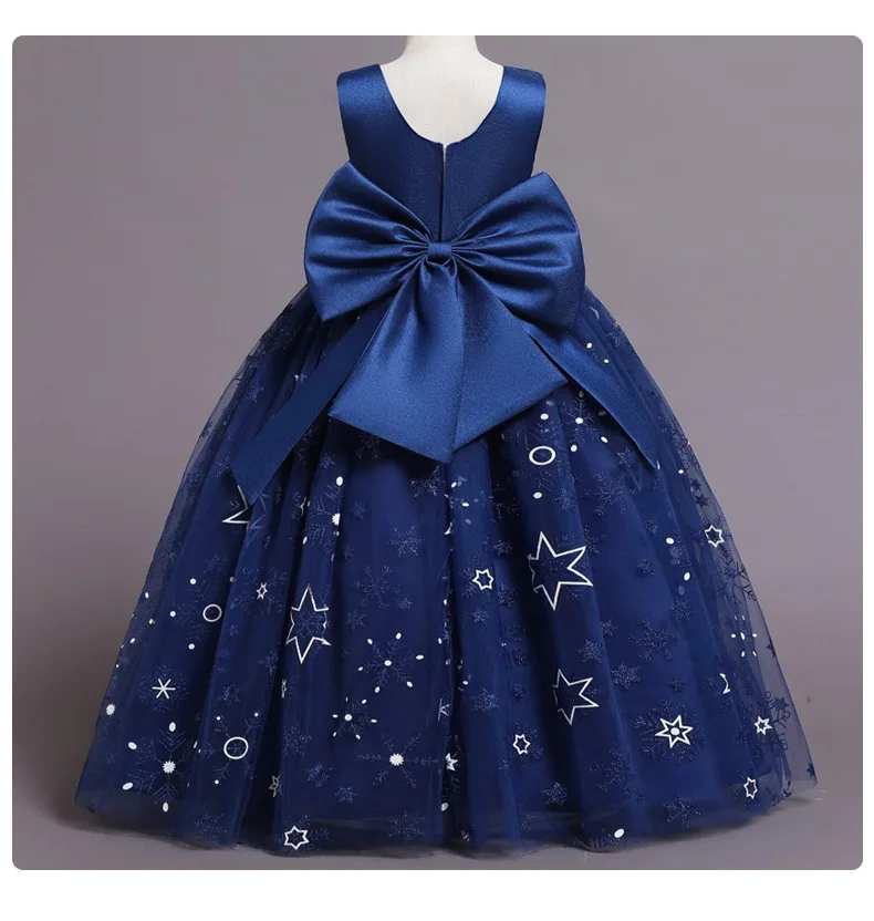 Luxuriöses formelles Kinderkleid für Mädchen im Alter von 4–12 Jahren, Hochzeitsbankett, Prinzessinnenkleid, Weihnachtskleid für Teenager-Klavierauftritte – Detail 5