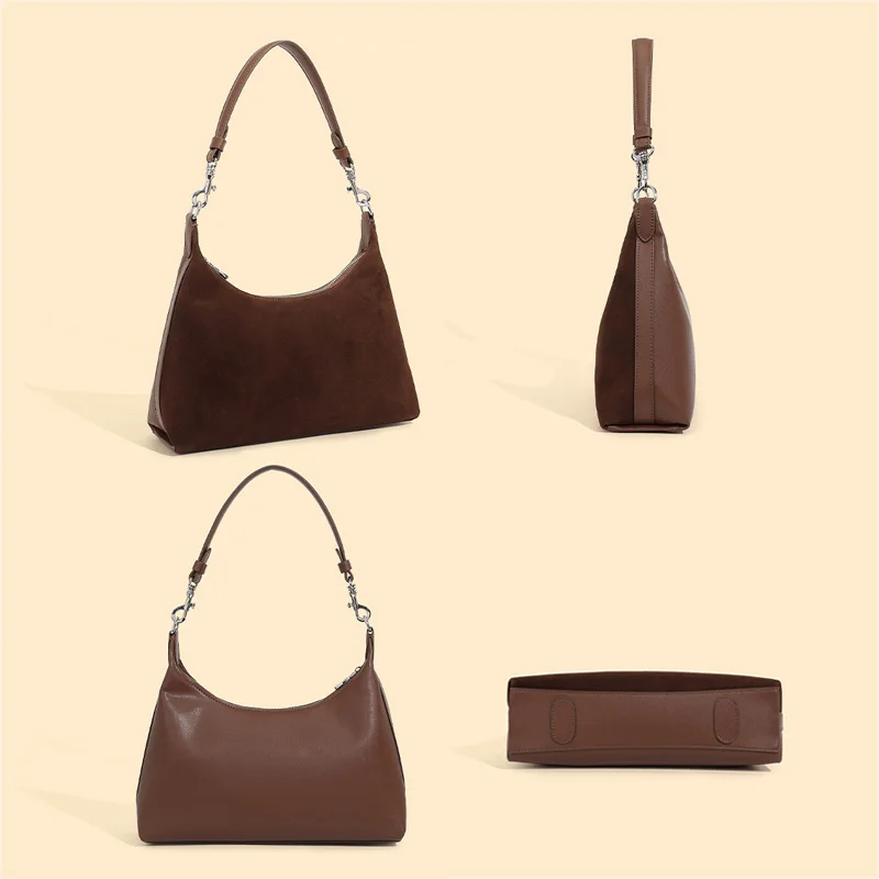 2024 New Winter Women Bag Female Frosted Leather Fashion Armpit Shoulder Bag Tote Lady Fashion Suede Handbag Crossbody Messenger 2