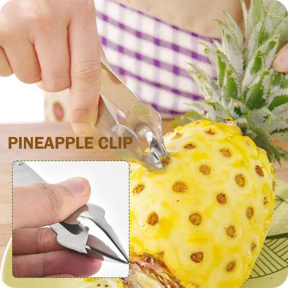 

Stainless Steel Pineapple Eye Peeler Fruit And Vegetable New Kitchen Tools Gadgets Seed Remover Practical Fruit Clip S4q3