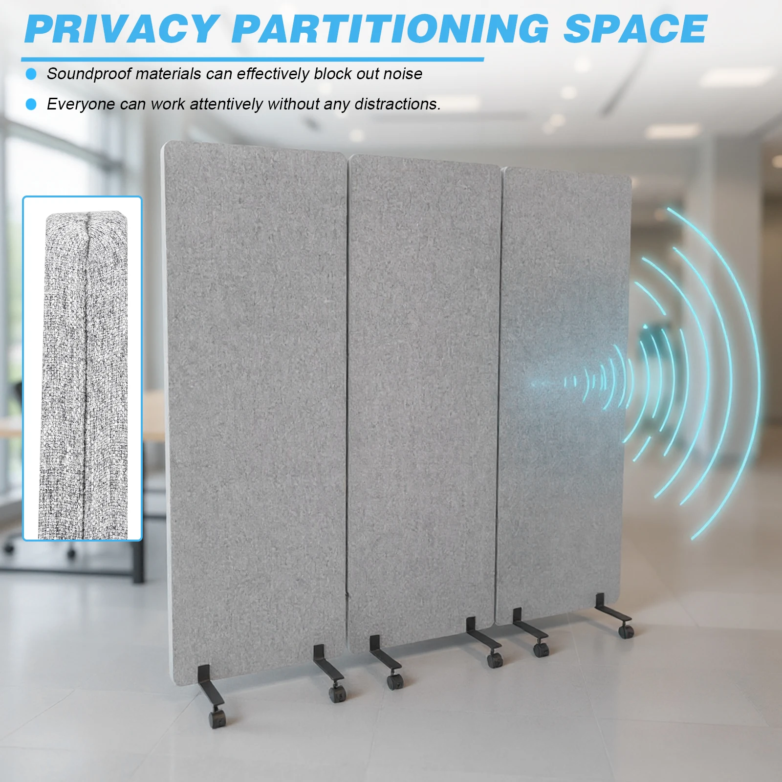 Portable Folding Partition Screens for Office Privacy