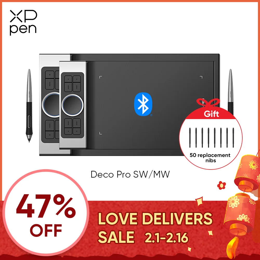 Xppen Deco Pro Sw Mw Digital Draw Tablet Bluetooth Connessione Wireless Grafica Tablet Design Animazione Per Android Mac Windows