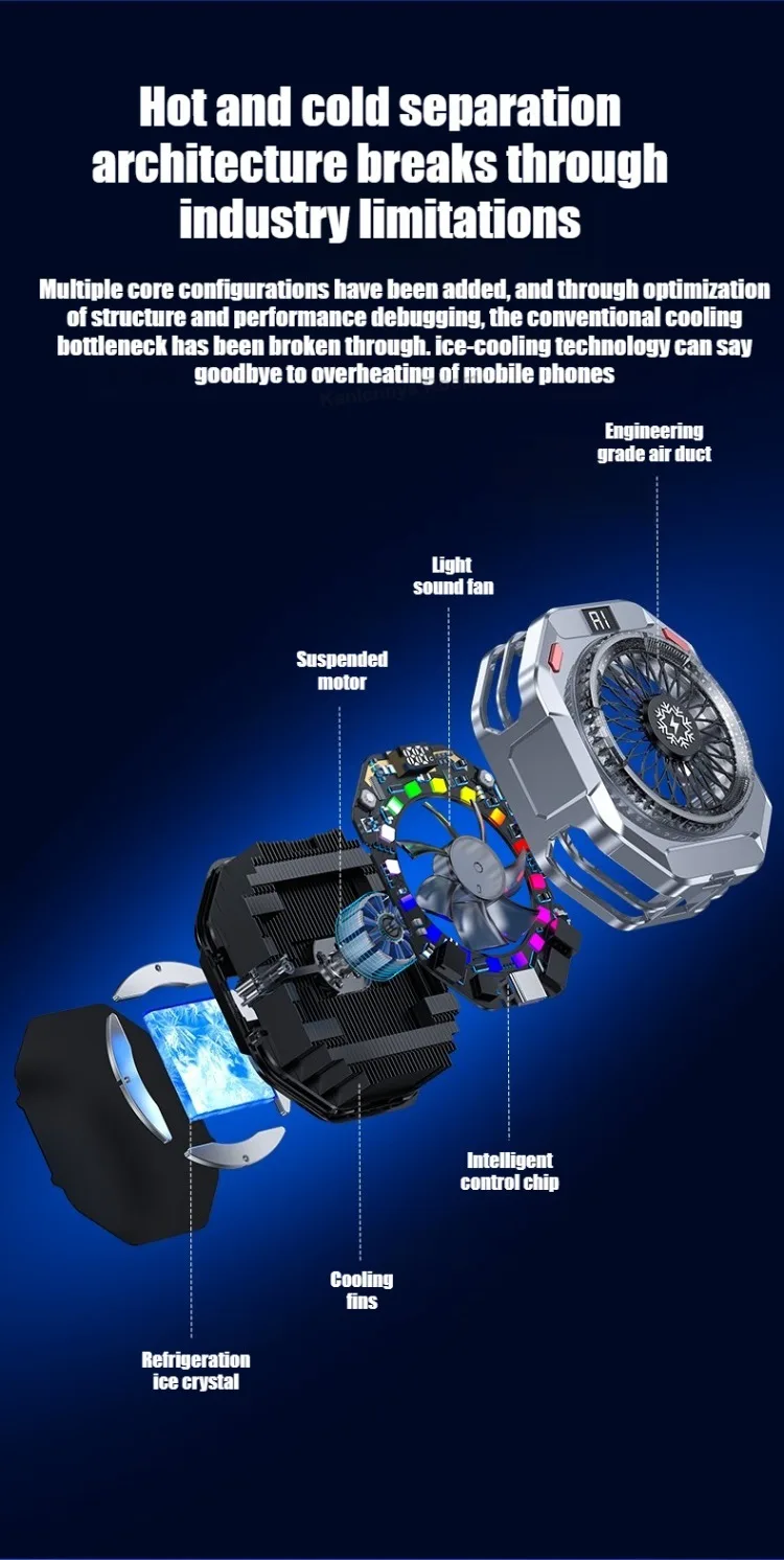 TH28 Semiconductor Phone Cooler 15V/2A High Powerful Cooling Radiator Multi Gears Adjustable Temperature Control With_voghion.com