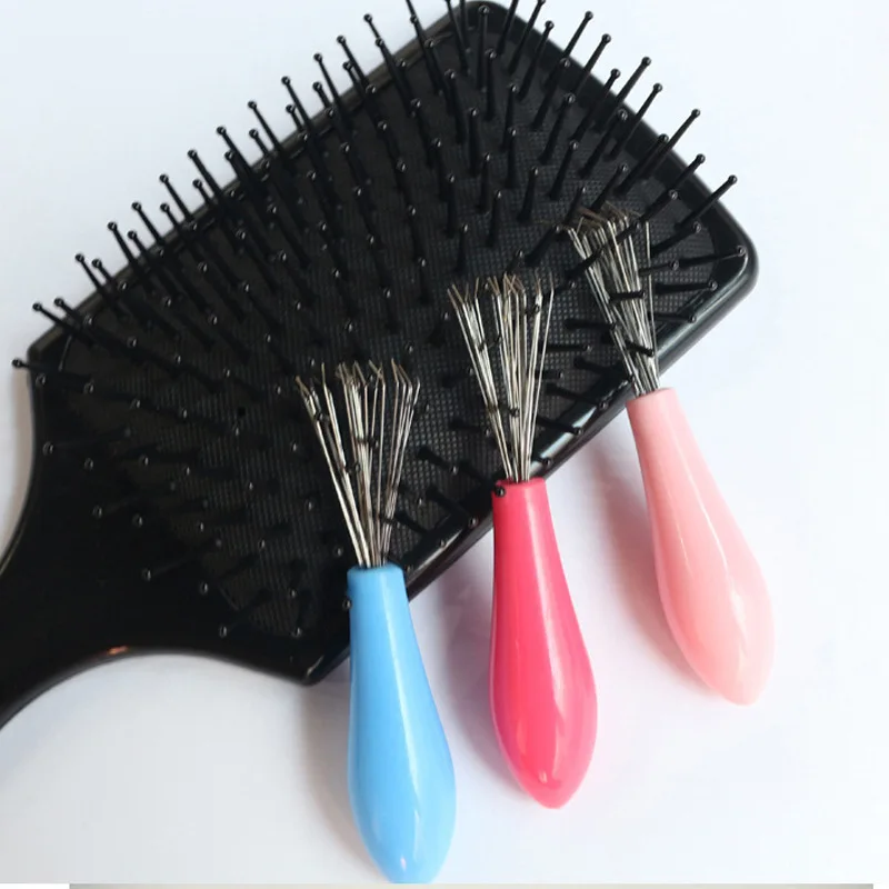 

Comb Hair Brush Cleaner Plastic Metal Cleaning Remover Embedded Tool Remover Handle Tangle Hair Comb Accessories 2 Color