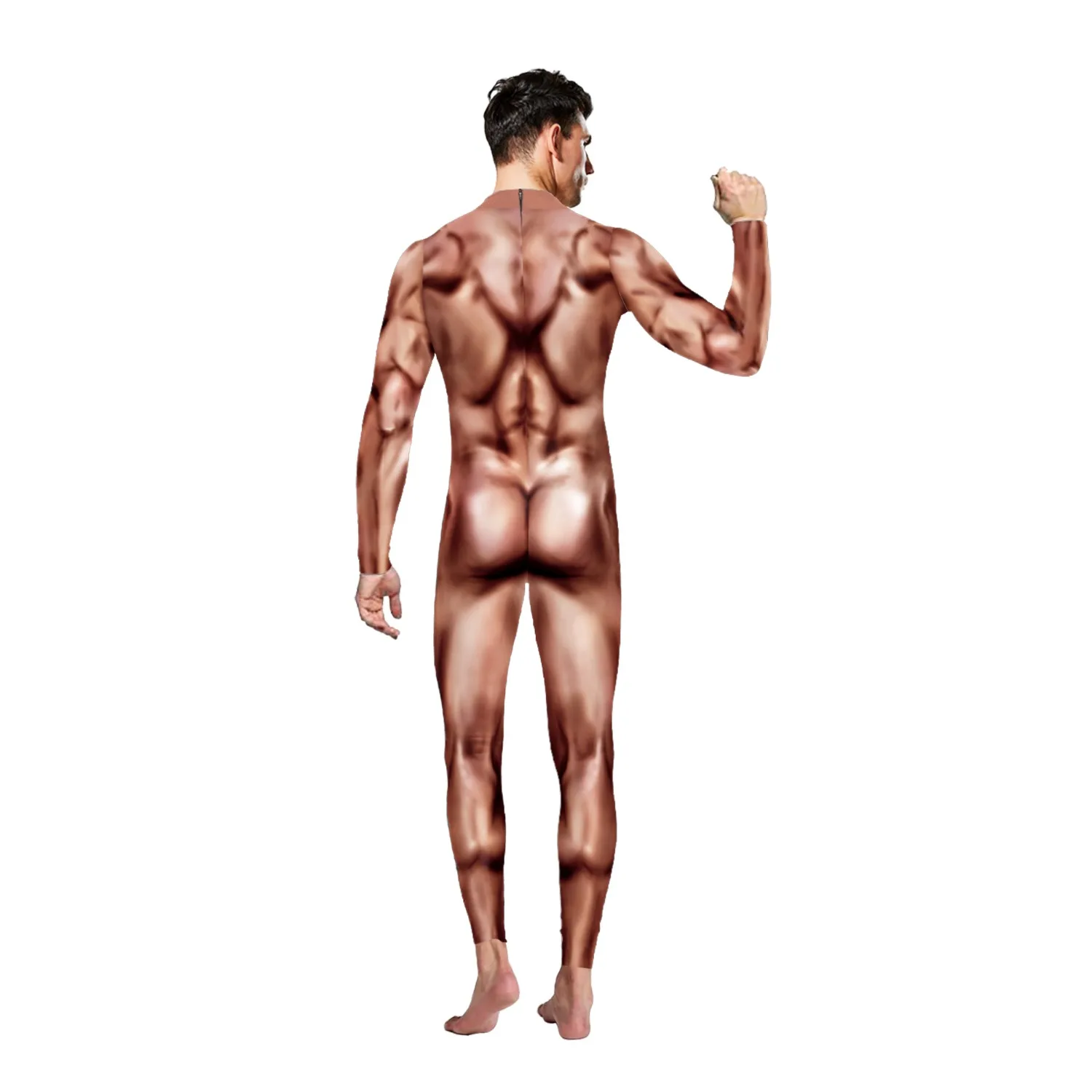 Muscle Printed Jumpsuit Long Sleeve Halloween Cosplay Costume Set Jumpsuit 3D Printing Technology Printed Adult