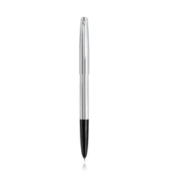 Elegant Pure Silver Steel Fountain Pen with Extra Fine Nib - Ideal for Smooth Writing and Perfect Christmas Gift (Full steel)