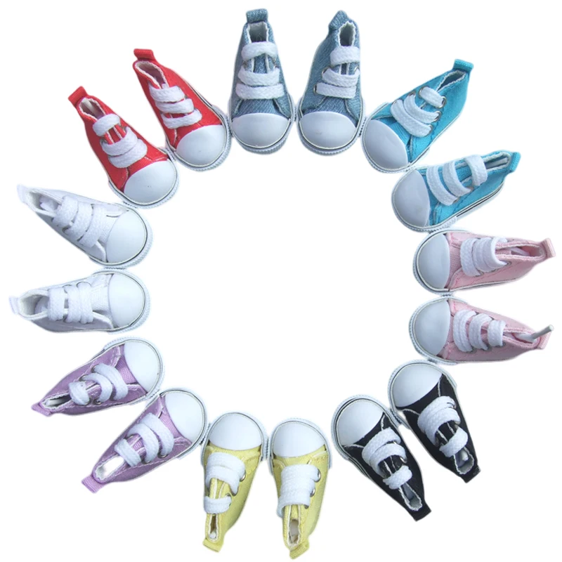 5cm Doll Accessories Sneakers Shoes for BJD Dolls Fashion Mini Canvas Shoes Toy 