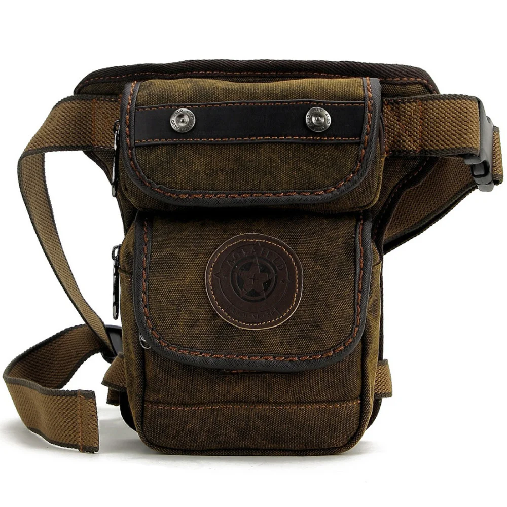 

Men Canvas/Nylon Fanny Waist Pack Vintage Messenger Shoulder Bags Military Assault Motorcycle Rider Hip Bum Belt Drop Leg Bag