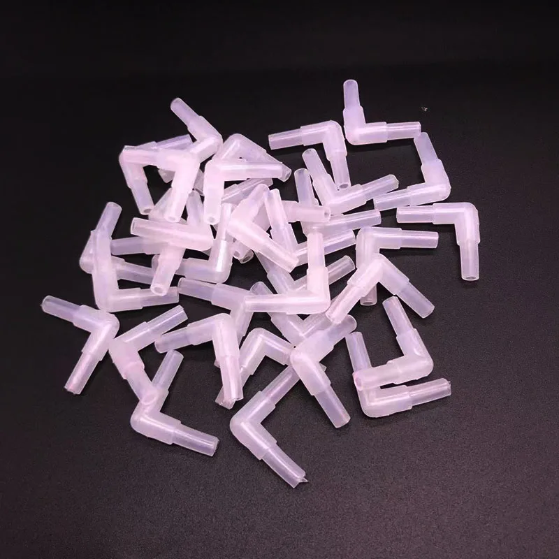 4mm White Elbow Connectors Aquarium Fish Tank Air Pump Connectors Control Valves Air Pipe Tubes Accessories Plastic 10pcs/lot aquarium air pump accessories