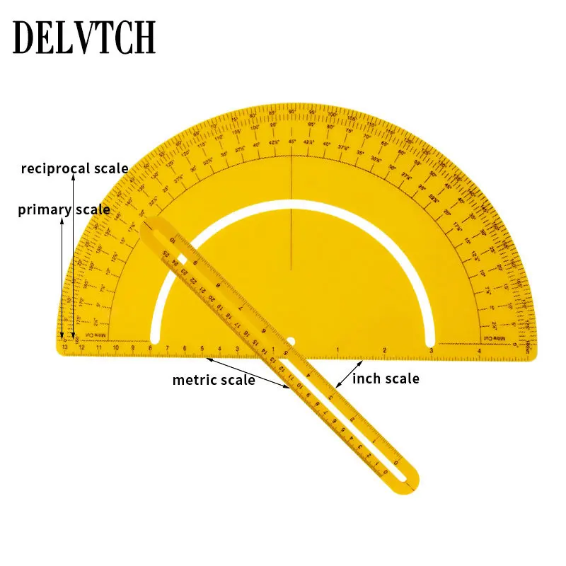 Multifunctional Angle Finder Protractor Semicircular 180° Drawing Active Ruler Template Woodworking Draft Design Measure Gauge 1pcs t type woodworkers edge rule protractor woodworking ruler angle measure stainless steel carpentry layout carpenter tools