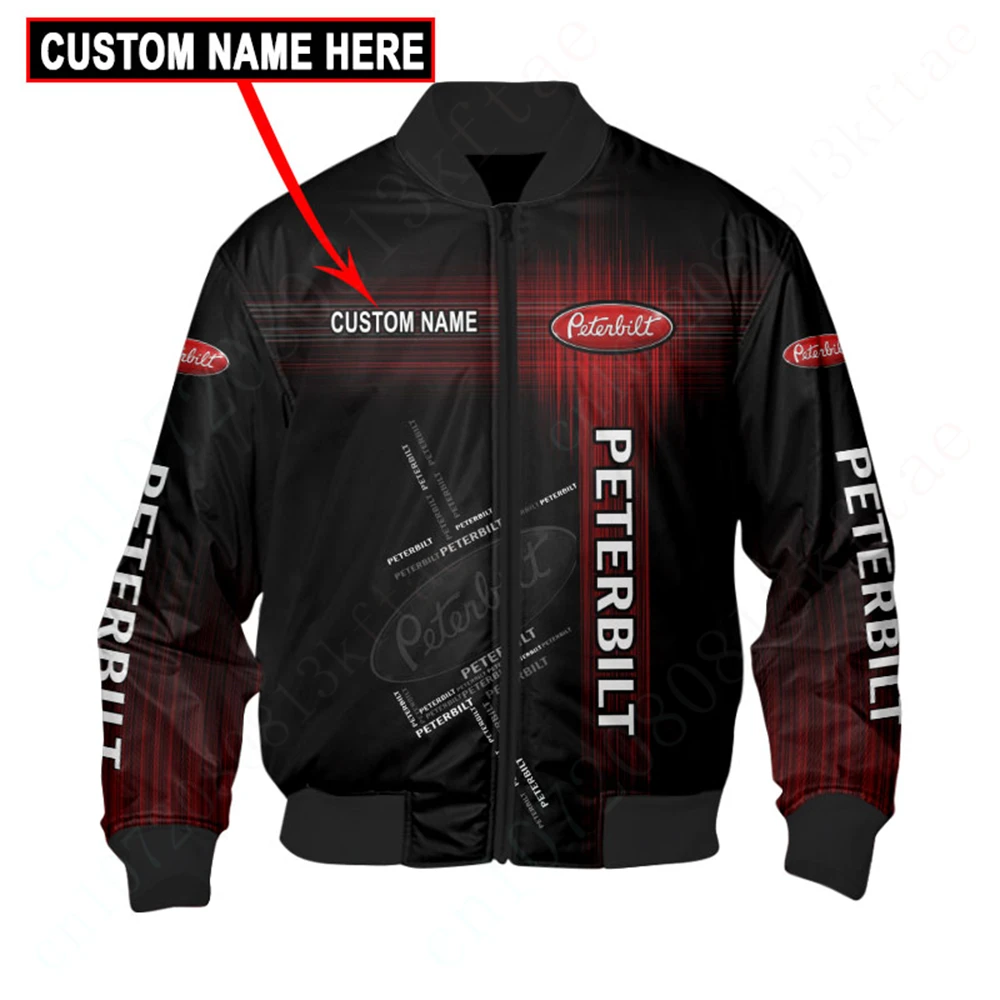 Peterbilt Bomber Jacket Harajuku Parkas Thick Coats 3D Windbreaker Techwear Baseball Uniform Jackets For Men's Clothing Jacket
