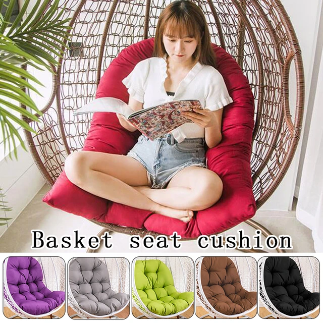  Hanging Basket Chair Cushions, Large Seat Cushion Waterproof  Hanging Egg Hammock Swing Chair Pads Soft Chair Back Solid Color (Color :  Orange, Size : 125x95cm(49x37inch)) : Patio, Lawn & Garden