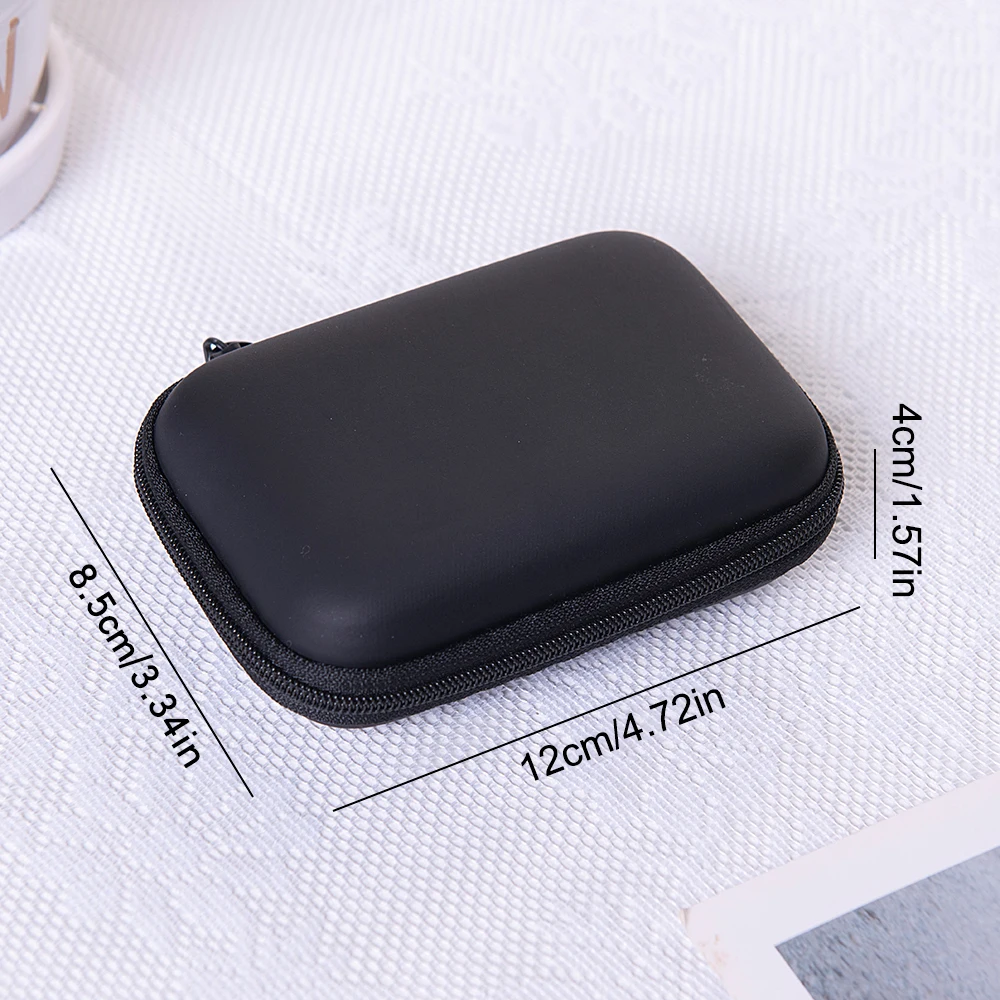 Travel Data Cable Storage Bag 1PC Phone Cable Headphone Organizer Zipper Coin Purse Compact Portable Cord Holder