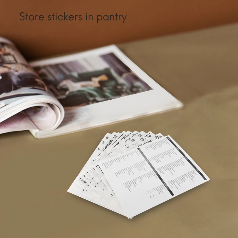 AB33-168PCS Pantry Label Printed Home Containers Jars Bottles Tags Waterproof Transparent Self-Adhesive Food Label Stickers