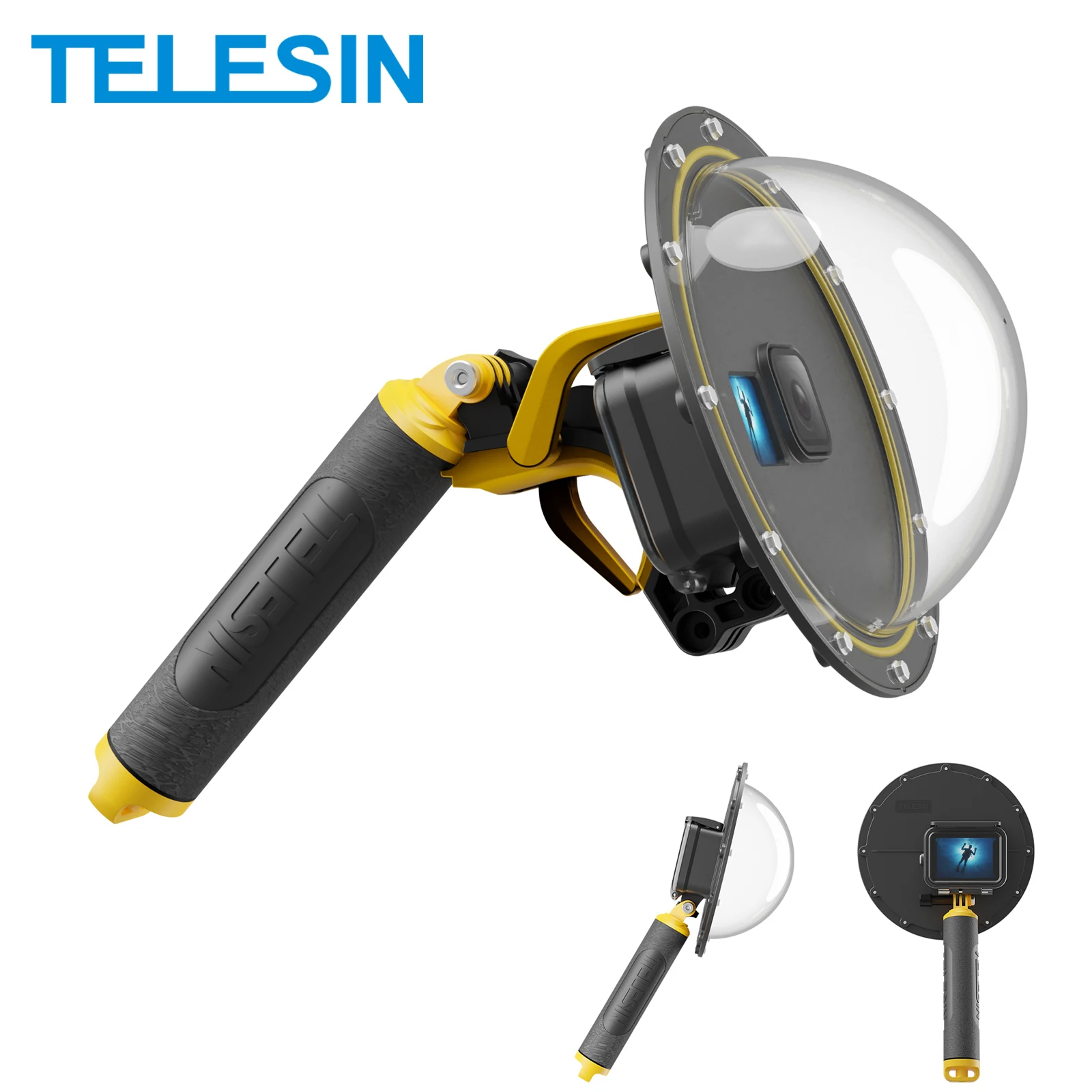 TELESIN 30M 방수 6`` 돔 포트 GoPro Hero 13 12 11 10 9용 플..