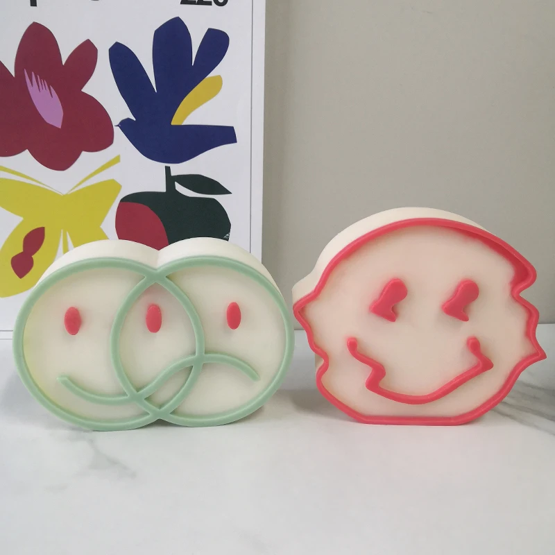 

Silicone Candle Mold for DIY Art, Circle Wave, Smiley, Unique Smile Face