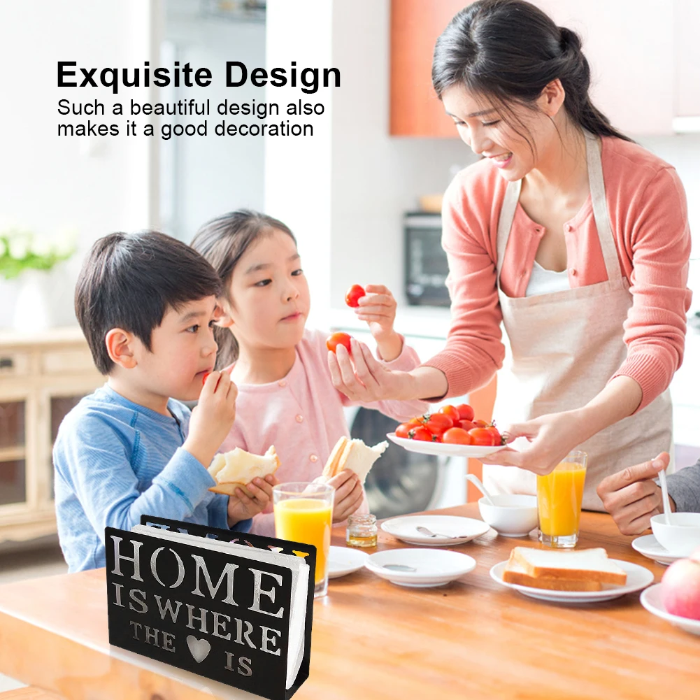 Napkin Holder for Paper Napkins Large Wood Napkin Holders for Table Farmhouse Napkin Dispenser for Dining Room 6