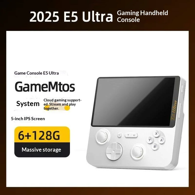 E5 Ultra Oyun Konsolu 5 İnç Ips Ekranlı 6gb+128gb Hall Joystick'li Ergonomik Oyun Aksesuarları Oyuncular İçin Hediye