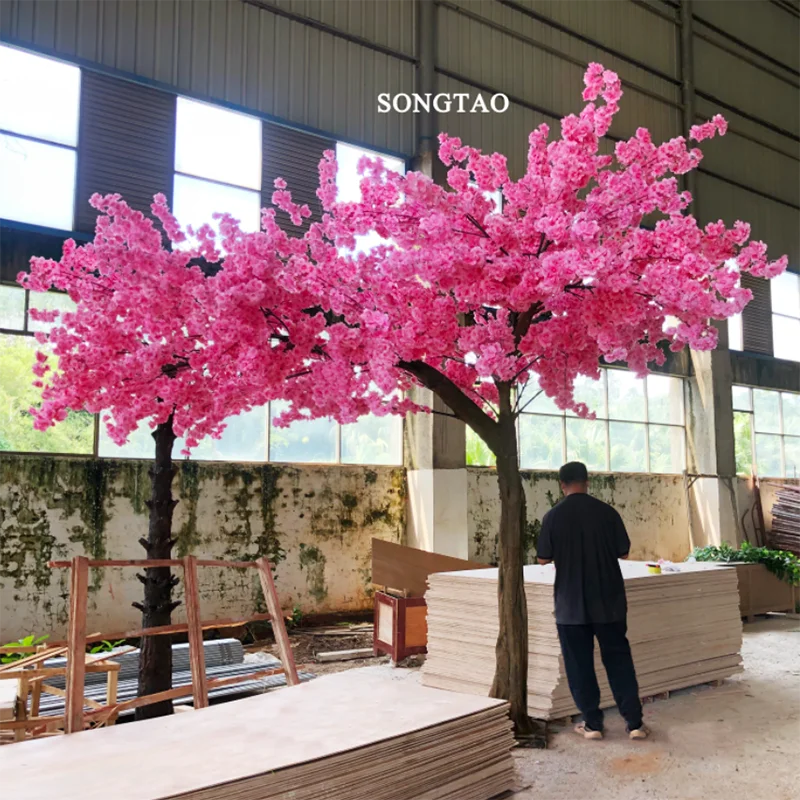 사용자 정의. 인공 나무 체리 및 곡선 인공 벚꽃 나무, 하얀 벚꽃 나무