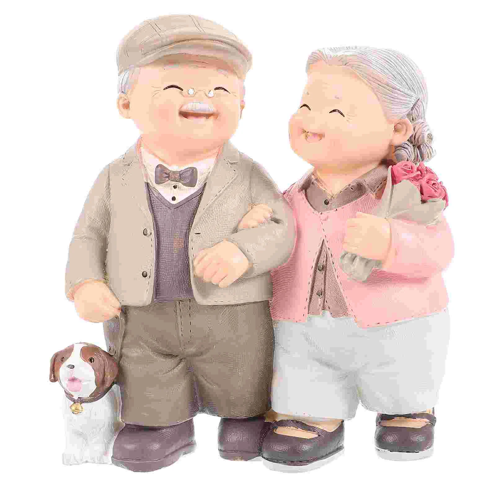 

Couple Wedding Statue Elderly Anniversary Figurine Figurines Toppers Grandparents Love Sculpture Cakes Age Old Parents The Bride