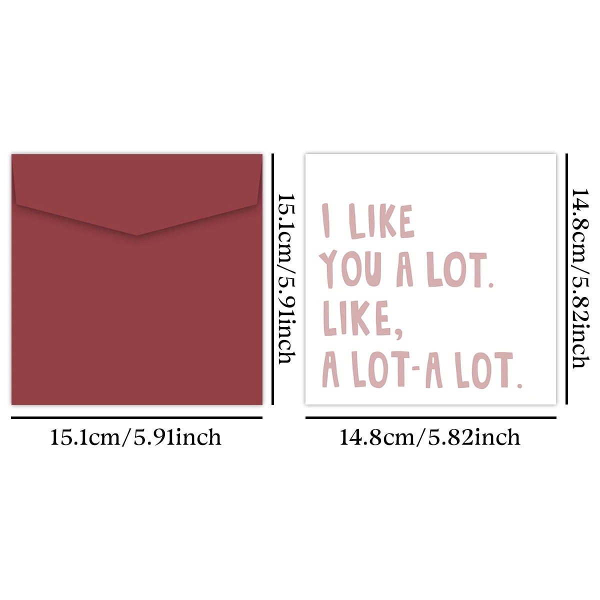 Charming 'I Like You A Lot' Greeting Card with Envelope - Cute Love & Friendship Card