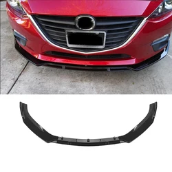 Front Bumper Spoiler Splitter Lip For MAZDA 3 Axela 2014 2015 2016-2018 Mazda3 Gloss Black Lower Guard Plate Blade Kit Protector