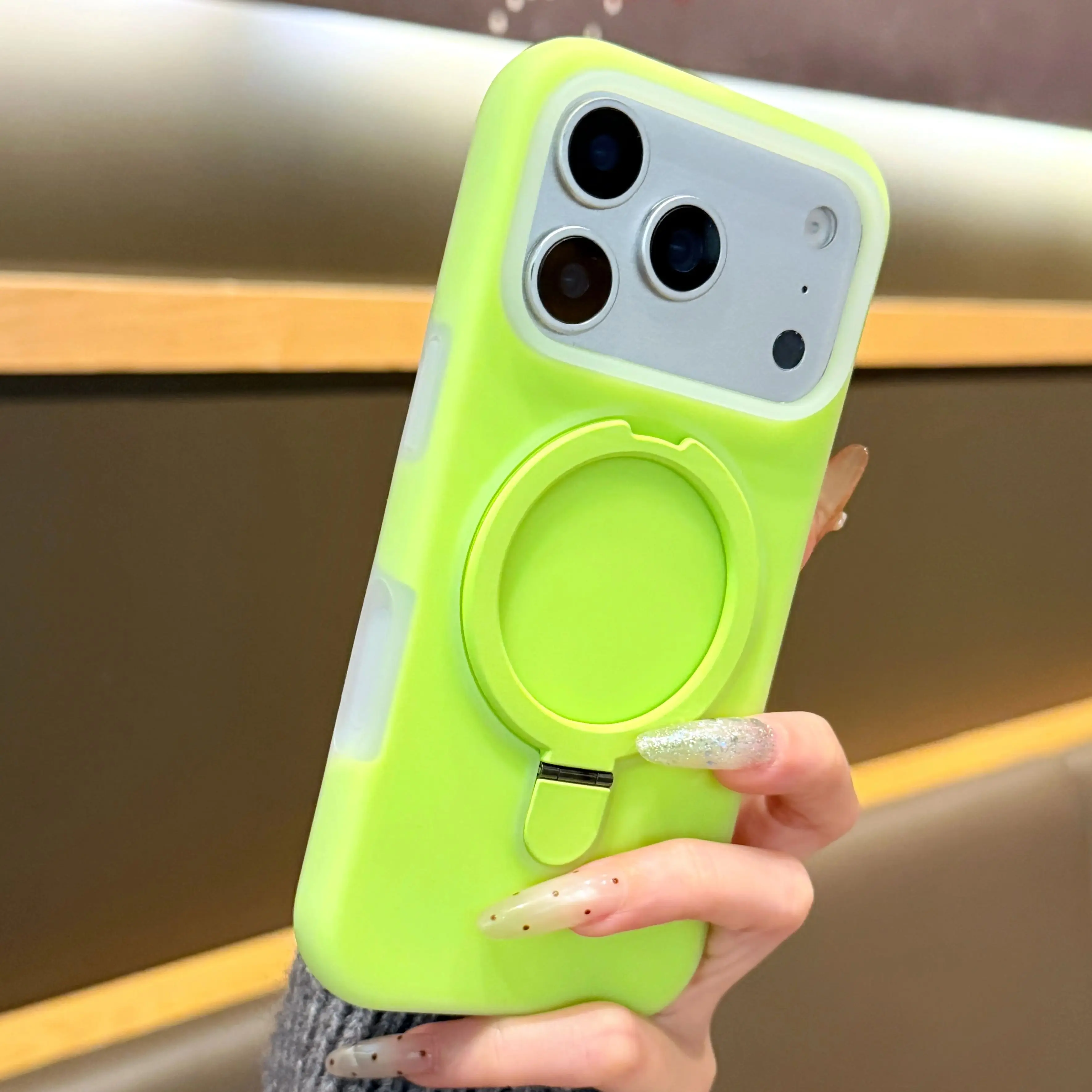 Magsafe Wireless Charging Stand Holder with Kickstand - Neon Silicone Shockproof Case