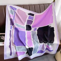 90*90cm Luxury Brand Silk Square Scarf Hijab Women Bandana Soft Scarves Neckerchief Ladies Hair Shawl Wrap Headband 1