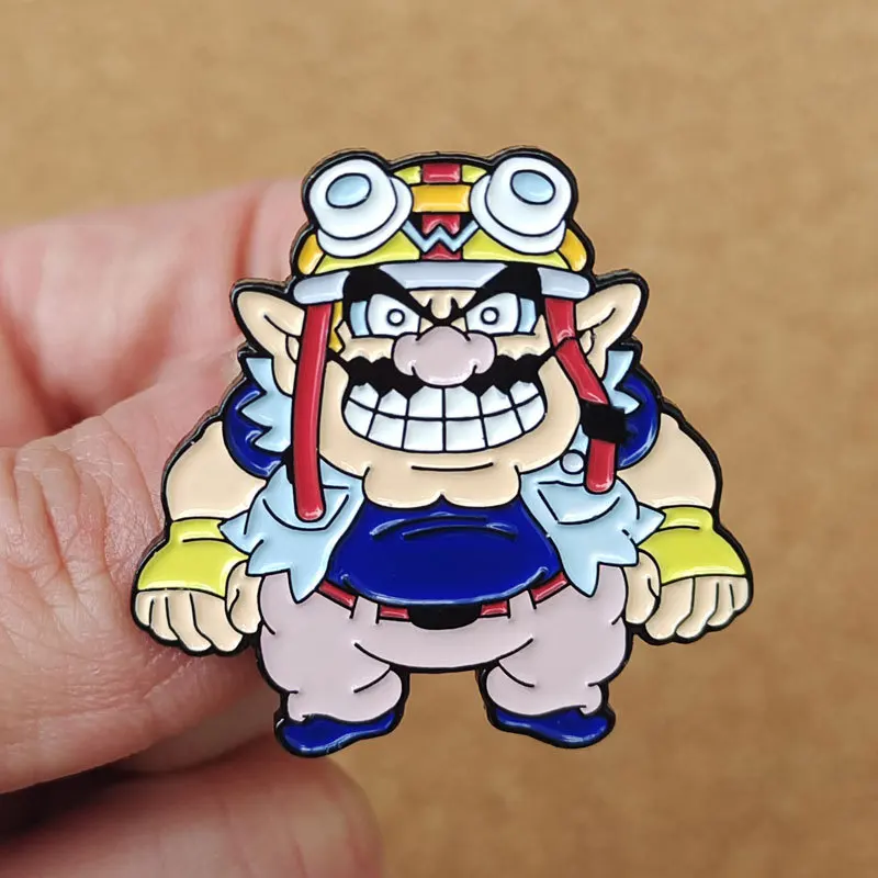 Super Mario Cartoon Game Wario Waluigi Anime Figure Lega Metallo Vernice Spilla Ornamento Periferico Giocattolo Per Bambini Regali Di Compleanno