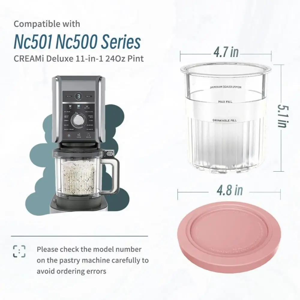 Replacement Ice Cream Containers for NC501 NC500 Series 11-in-1 Creamer Ice Cream Maker Machin Leak Proof Kitchen Gadgets 6