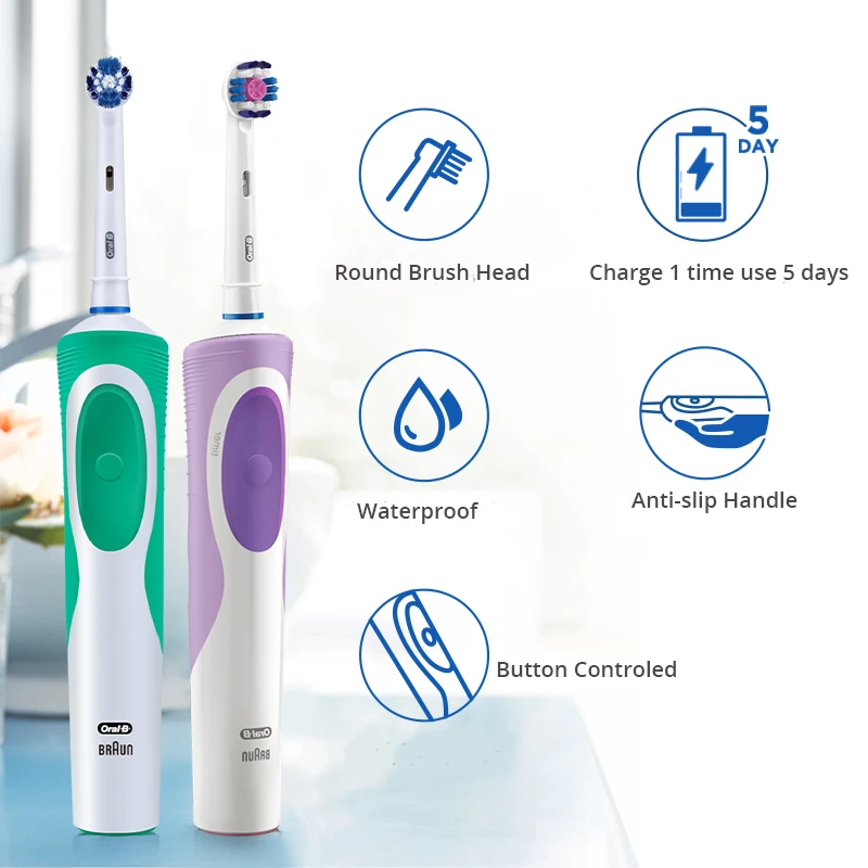 Advanced Oral B Electric Toothbrush with 3D Whitening and Extra Brush Heads