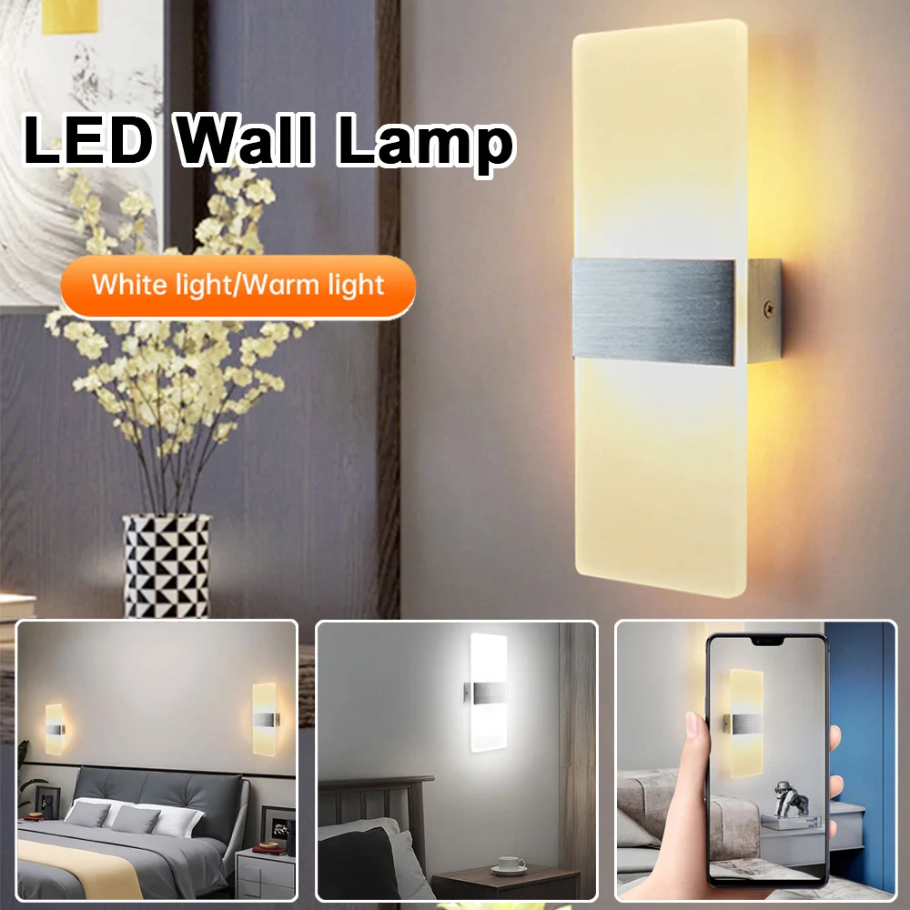 

Acrylic LED Wall Lamp Modern Nordic Bedroom Bedside Light Balcony Corridor Aisle 7W LED Wall Sconce Lamp Home Decor AC85-265V