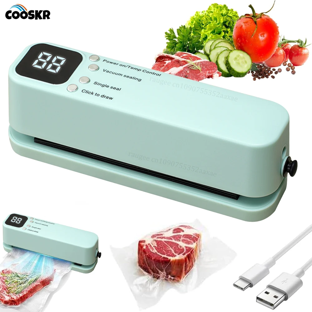 Mini Vacuum Sealer 3 in 1 Cordless Food Sealer Portable Food Sealer with Pump Strong Suction Handheld Rechargeable Food Sealer 1