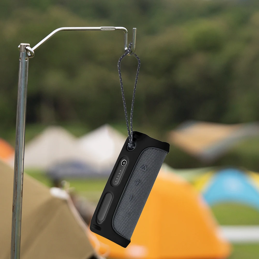 Soft Speaker Case Portable Speaker Protective Cover with Shoulder Strap and Carabiner Protection Casing for JBL FLIP ESSENTIAL 2