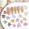 Mixed 3D Resin Gradient Colorful Transparent Lily Nail Art Decoration Bizarre Style Spotted Flower Nail Charms For Manicure DIY 5
