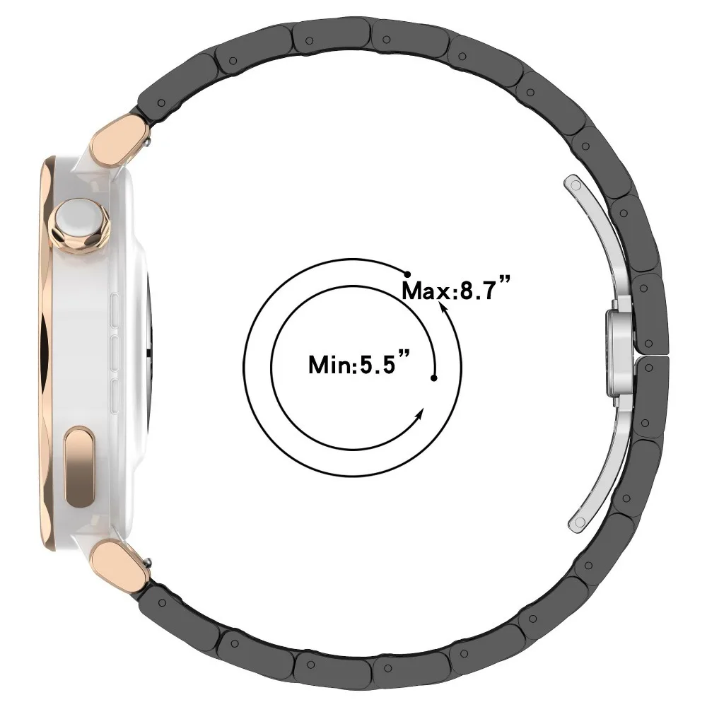 Elegant 18mm Ceramic Watch Strap with Durable Metal Butterfly Buckle