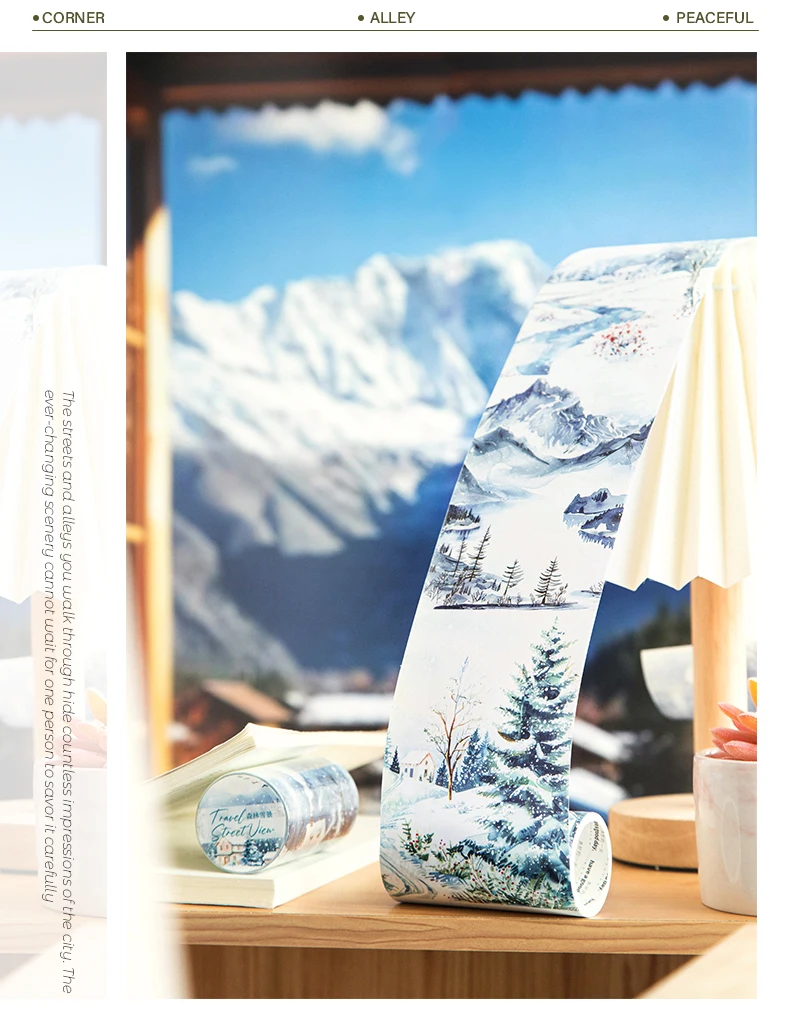 80mm * 2m Sammelalbum Dekoration Klebeband Reise Landschaft PET Bänder Masking Tapes Aufkleber Ästhetische Schreibwaren – Detail 6