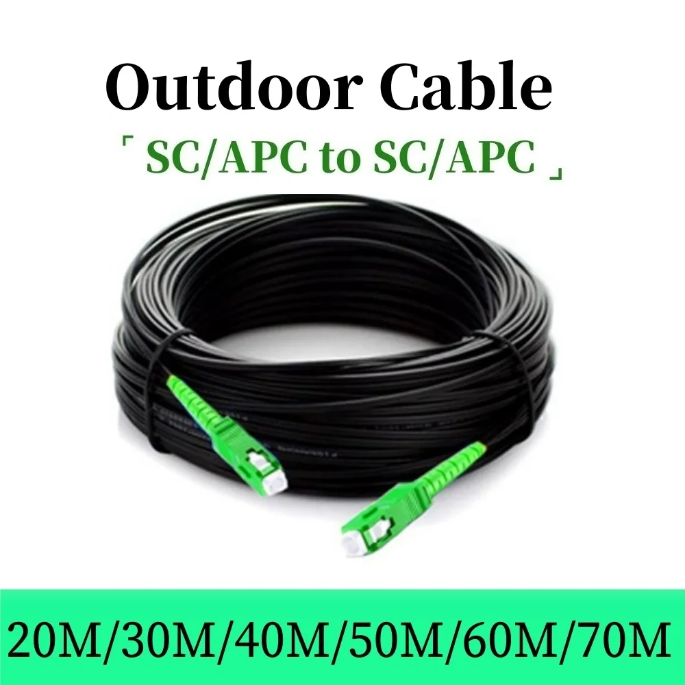 SC/APC-SC/APC Outdoor Drop Fiber Optic Cable Fiber Optic Patch Cord Optical Cable Steel Wire Black LSZH Jacket 0.5/0.4mm