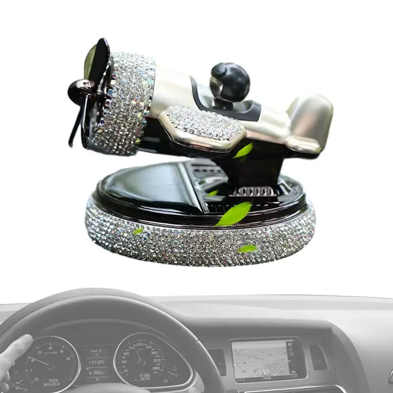

Solar Airplane Aromatherapy Auto Airplane Rotating Perfume Ornament Long-Lasting Aroma Auto Decoration Supplies For Mini Car