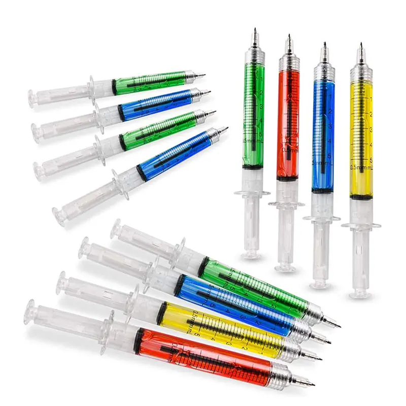 

4pcs Injection Type Ball Point Pen Doctor Nurse Gift Liquid Pen Color Syringe Pens